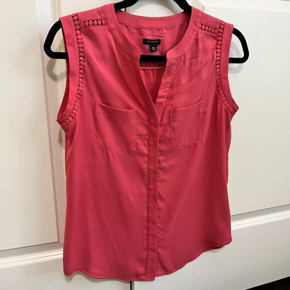 Ann Taylor button down sleeveless blouse XS - Picture 2 of 12